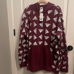 Men’s Adidas 2XLT maroon long sleeved sweatshirt.